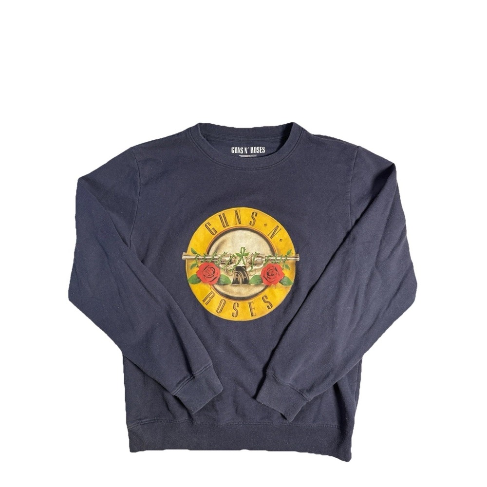 2023 Guns N' Roses Sweatshirt Crew Neck Navy Size Small EUC Rock N Roll